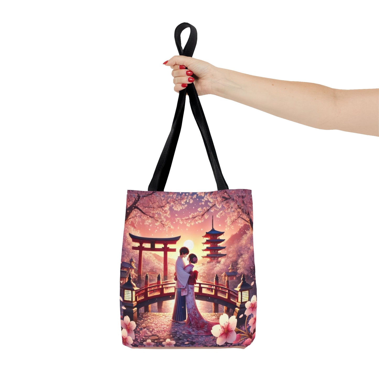 Romantic Cherry Blossom Tote Bag - Japanese Art Design