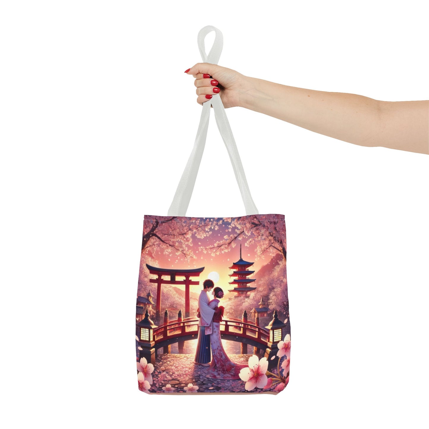 Romantic Cherry Blossom Tote Bag - Japanese Art Design