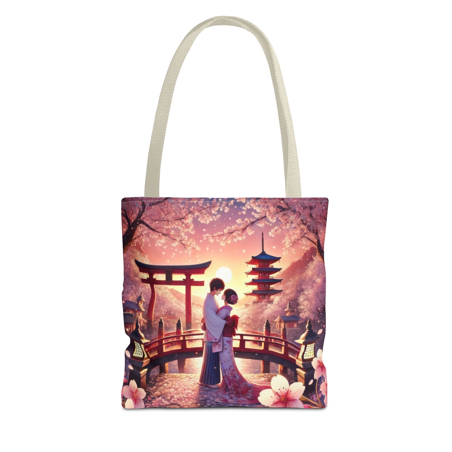 Romantic Cherry Blossom Tote Bag - Japanese Art Design