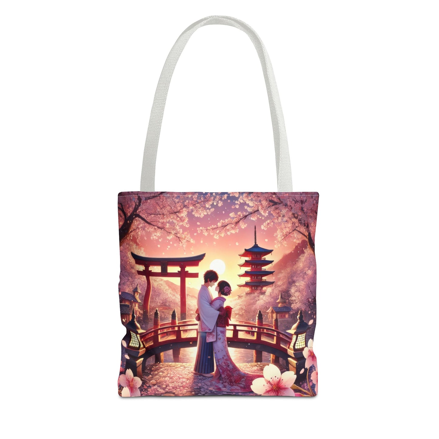 Romantic Cherry Blossom Tote Bag - Japanese Art Design
