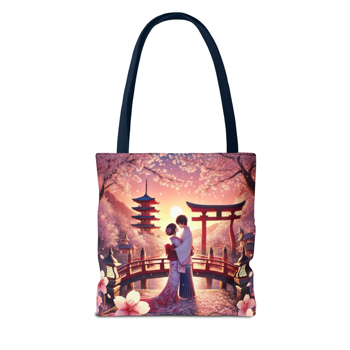 Romantic Cherry Blossom Tote Bag - Japanese Art Design