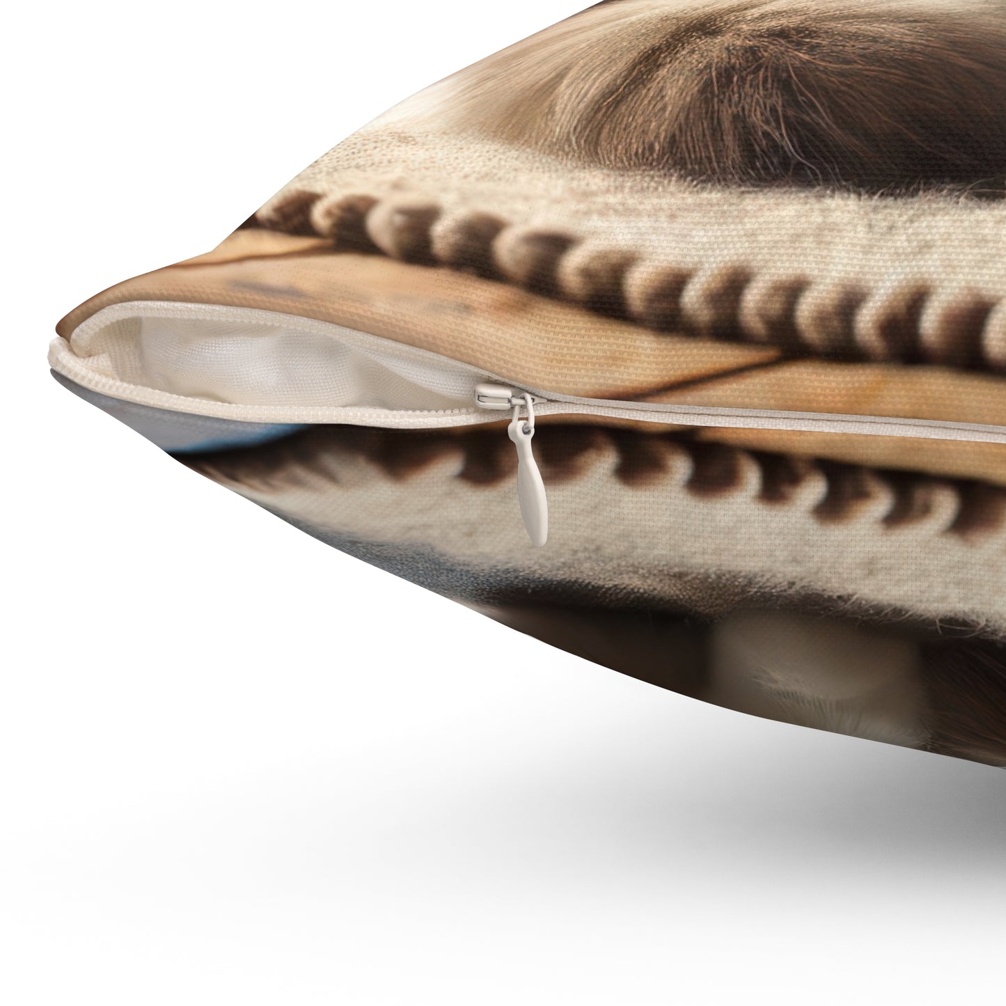 Cozy Cat Square Pillow - Spun Polyester Cushion for Pet Lovers