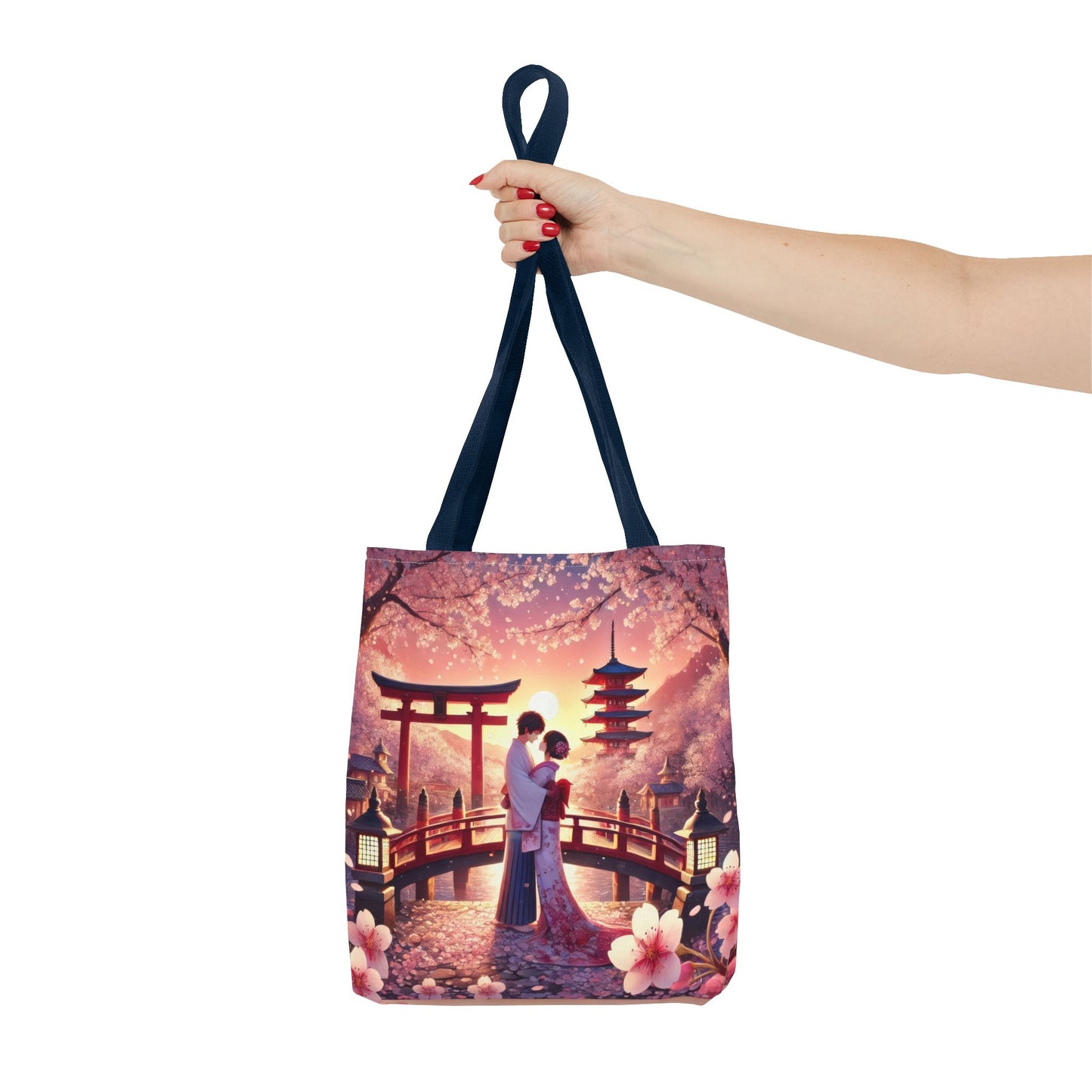 Romantic Cherry Blossom Tote Bag - Japanese Art Design