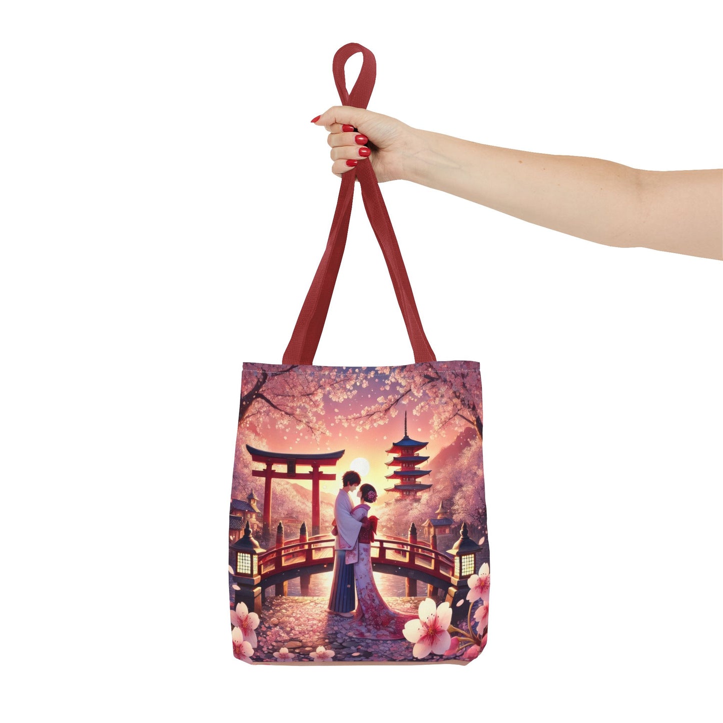 Romantic Cherry Blossom Tote Bag - Japanese Art Design