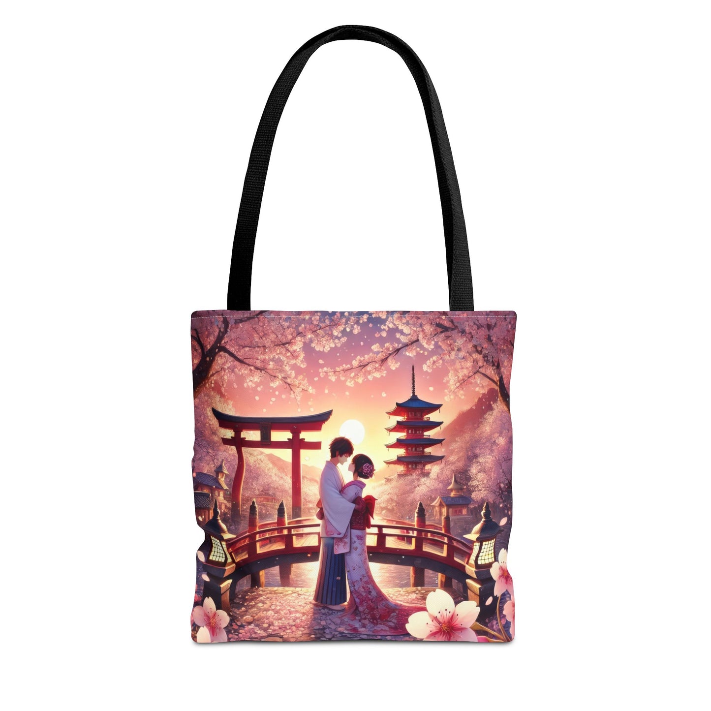 Romantic Cherry Blossom Tote Bag - Japanese Art Design