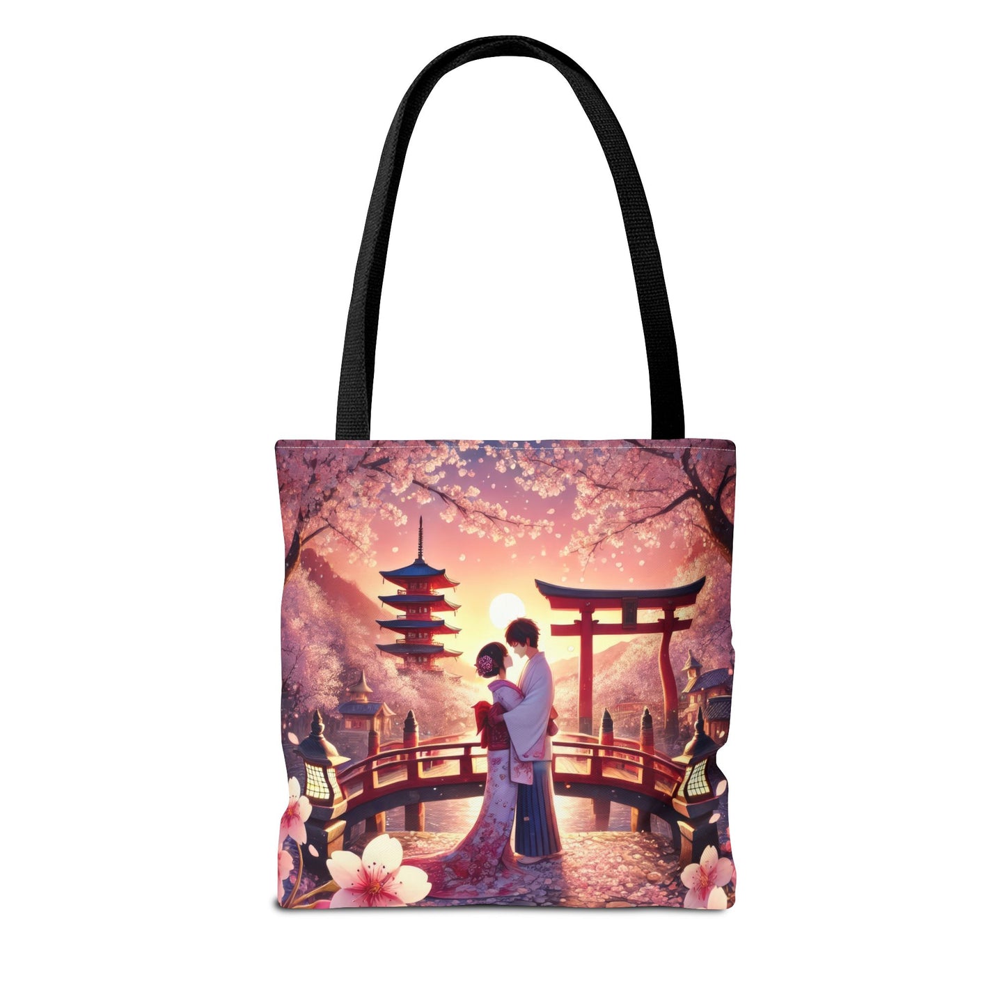 Romantic Cherry Blossom Tote Bag - Japanese Art Design