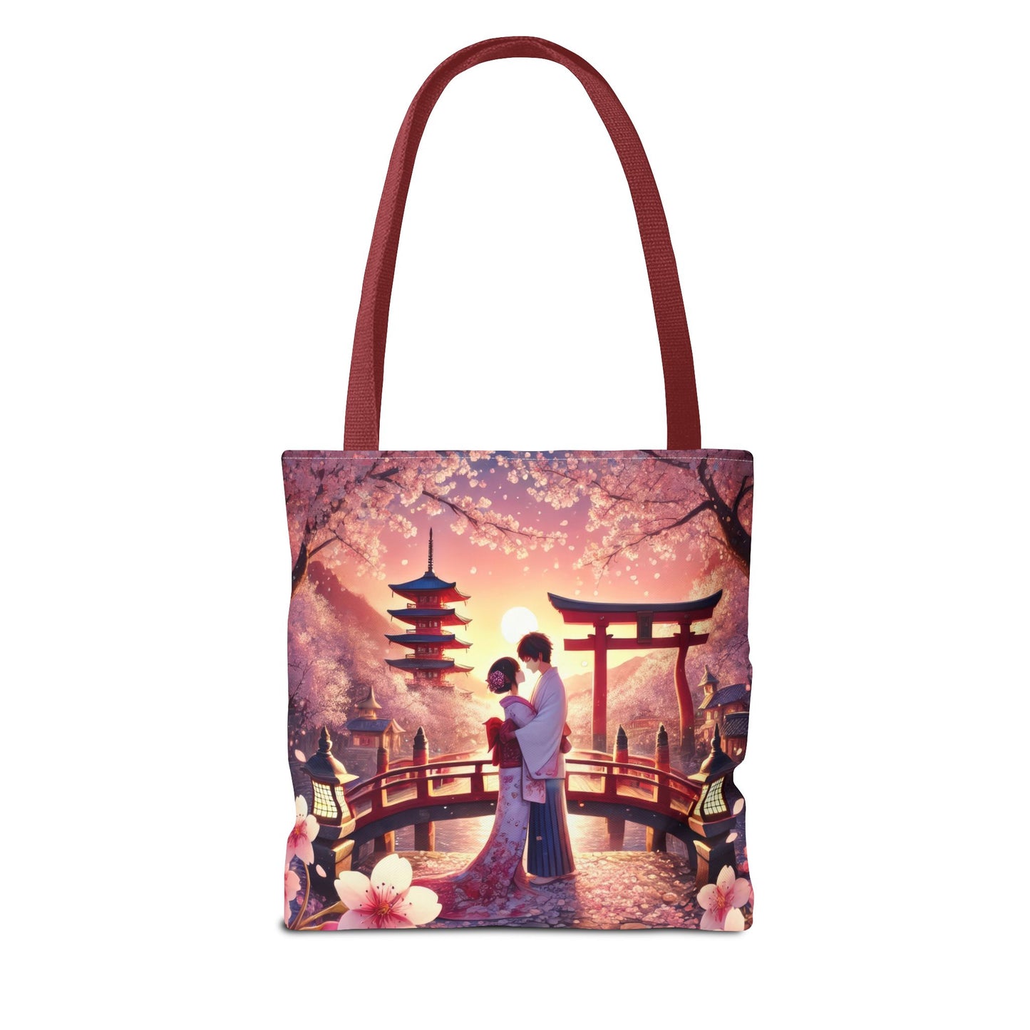 Romantic Cherry Blossom Tote Bag - Japanese Art Design