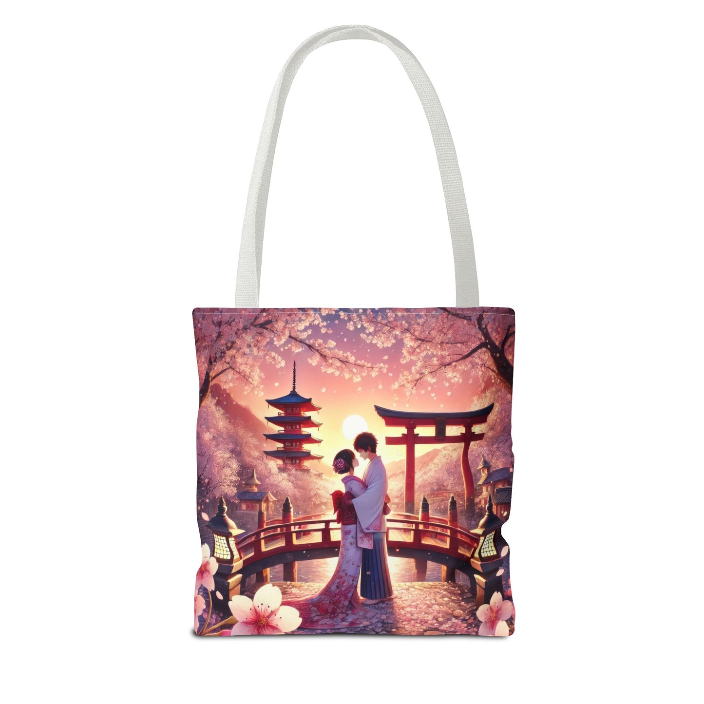 Romantic Cherry Blossom Tote Bag - Japanese Art Design